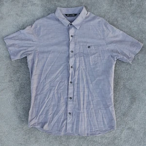 Travis Mathew Shirt Mens L Large Gray Square Tile Short Sleeve Button Up Casual - Picture 1 of 8