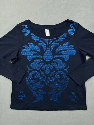 Camisa Avon Feminina XL Logotipo Azul Manga Longa Gráfica Casual Top Blusa Feminina - Imagem 1 de 4