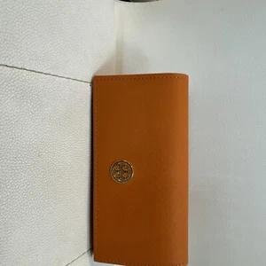 TORY BURCH ORANGE AUTHENTIC SUNGLASSES EYEGLASSES LEATHER CASE - Picture 1 of 16
