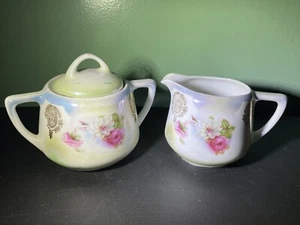 Vintage Bavaria Rosenmuster Zucker und Milchkännchen - Bild 1 von 9