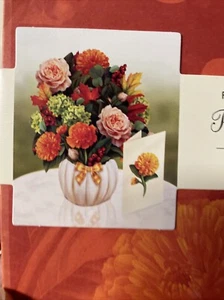 Freshcut Paper 3D PopUp Floral Bouquet Card Paper Pumpkin Spice - Picture 1 of 2