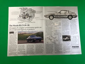 1985 MAZDA RX-7 RX 7 GSL SE ORIGINAL VINTAGE PRINT AD ADVERTISEMENT 2 PAGE - Picture 1 of 1