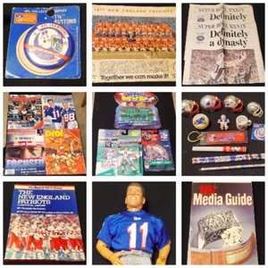 LOTE de (30) Recuerdos de NUEVOS PATRIOTAS DE INGLANDIA - Juguetes de libros de Bledsoe Brady de la NFL MÁS - Imagen 1 de 12