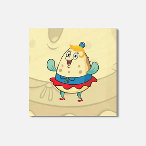 SpongeBob Schwammkopf Cartoon Frau Puff 4" x 4" Quadratisch Holzuntersetzer - Bild 1 von 3