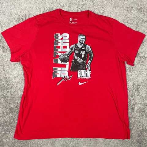 Portland Trail Blazers Shirt Mens 2XL Red Damian Lillard Nike Basketball Cover