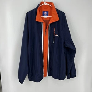 Denver Broncos NFL Reebok Windbreaker Herren Gr. XL Full Zip Navy Blau Orange Logo - Bild 1 von 11