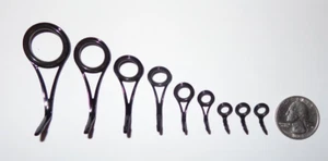 New Set of 9 Fuji BYOG BOG Black Aluminum Oxide Fishing Rod Spinning Guides 25-7 - Picture 1 of 2