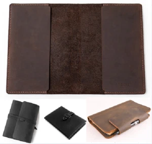 Personalize for A5 A6 A4 B5 book cover notebook bag jacket slipcase leather MY2 - Imagen 1 de 26