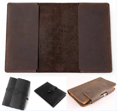 Personalize for A5 A6 A4 B5 book cover notebook bag jacket slipcase leather MY2 - Imagen 1 de 2