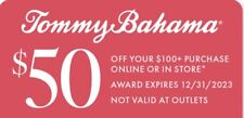 Tommy Bahama coupon $50 Off $100 Purchase