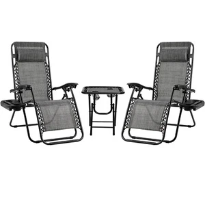 3-tlg Sonnenliege Gartenliege+Tisch Gartenstuhl Strandsessel Klappstuhl Liege DE - Bild 1 von 7