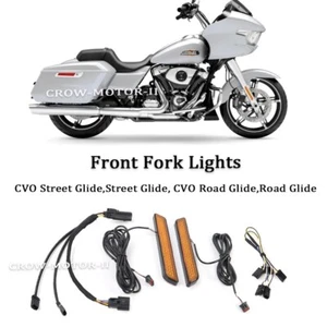 Lámpara de luces de señal de giro LED de horquilla delantera para Harley CVO Road Glide FLTRXSE 2023-25 - Imagen 1 de 10