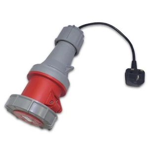 Marten® 415V 63A 4 Pin Adapter for PAT Testing 3 Phase 13a Plug to 63a 4 Pin - Picture 1 of 2