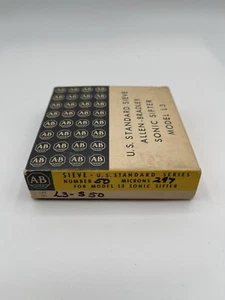 U.S. STANDARD A-B SONIC SIFTER SIEVE L3-S50 297 MICRONS - VERY GOOD CONDITION - Picture 1 of 15