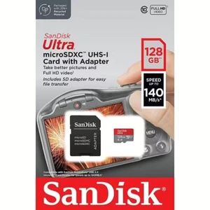 Sandisk Ultra 128GB Micro SD Memory Card SDXC Sandisk Ultra & SD Adapter - Picture 1 of 2