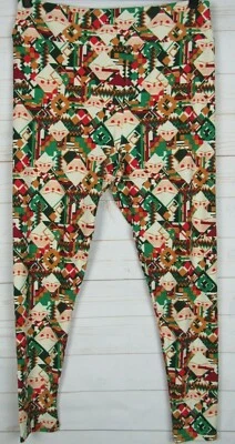 LuLaRoe Mujer Navidad Leggings Verde, Rojo y Blanco con Santa Talla TC2 Nuevo Foto 1 de 3