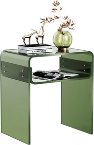 Acrylic Side Table, U-Shape Bedside Nightstand for Living Room Bedroom,40 X 30 X - Picture 1 of 12