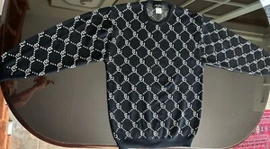 Sean John Mens Sweater Sz Large 100% Merino Wool Black used - Picture 1 of 12