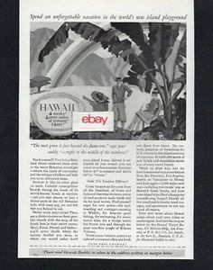 HAWAII TOURIST BUREAU GOLFING IN THE MIDDLE OF A RAINBOW 1928 PLAYGROUND AD - Bild 1 von 1