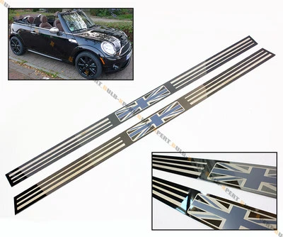 SE ADAPTA A 07-2014 R56 R57 MINI COOPER S BLACK JACK BANDERA DEL REINO UNIDO LOGOTIPO ENTRADA PUERTA UMBRAL MOLDURA Foto 1 de 3