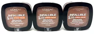 (3) Loreal Infallible 24H Fresh Wear Bronzer Sealed 0.31 oz Each 500 - Dark - Picture 1 of 3