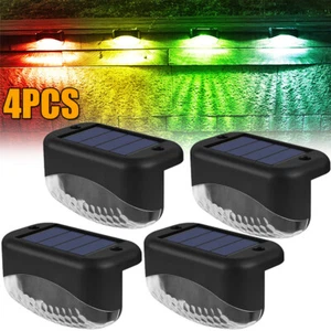 4Pcs Outdoor Solar LED Deck Lights Waterproof Steps RGB Lamps for Stairs Fence - Picture 1 of 12