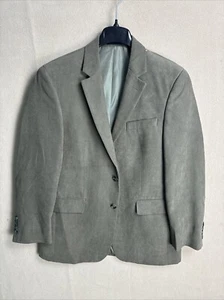 Andrew Fezza Polyester Suede Corduroy Brown Blazer Jacket Men's 40S 2 Button - Picture 1 of 17