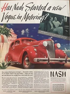 1937 vintage Nash automobile print ad, beautiful red color - Picture 1 of 1