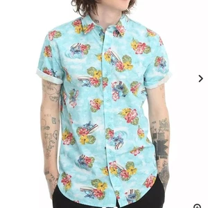 Disney Lilo & Stitch Hawaiano Manga Corta Tejido Abotonado Talla XXL - Imagen 1 de 7
