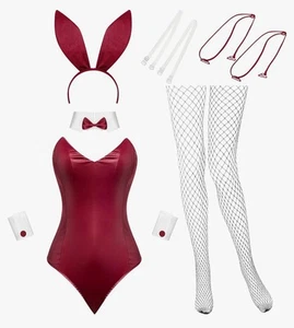 S Anime Mujeres Conejito Disfraz Conejito Conjunto Halloween Juegos con disfraces Body Rojo - Imagen 1 de 4
