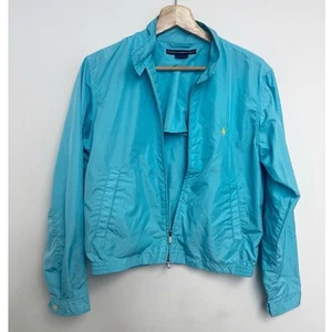 Ralph Lauren Golf Damen Windjacke türkis blau Polo Pony gelb Gr. MEDIUM - Bild 1 von 13