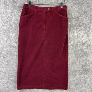 Corduroy Skirt Womens 14 Burgandy Boho Pockets Career Long Maxi Cottagecore - Bild 1 von 9