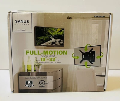 Sanus Accents Full Motion TV Wall Mount for 13"- 30" TVs. Holds Up To 35lb. NIB - Image 1 of 4