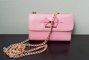 miu miu Soft Calfskin Bow Bi- fold Wallet Pesco petaluma Sold Out - Picture 1 of 12