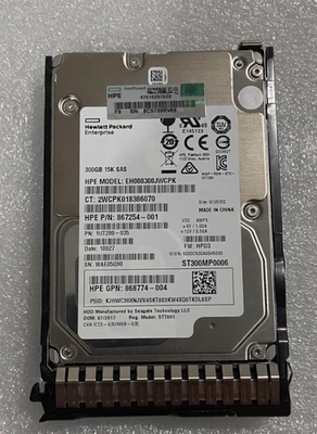 used HPE 870753-B21 HP 300GB 12GB 15K 2.5" SFF 870792-001 867254-001 - Image 1 of 3
