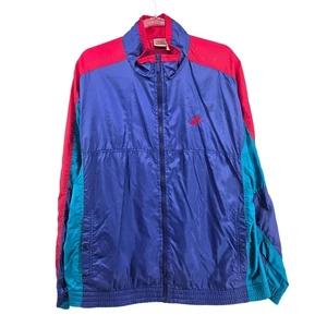 Vintage Nike Gray Tag Nylon Colorblock Windbreaker Jacket Size LG Retro 80s 90s - Picture 1 of 10