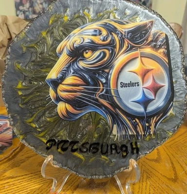 Letrero deportivo de fútbol americano único en su tipo hecho en casa de los Pittsburgh Steelers Foto 1 de 4