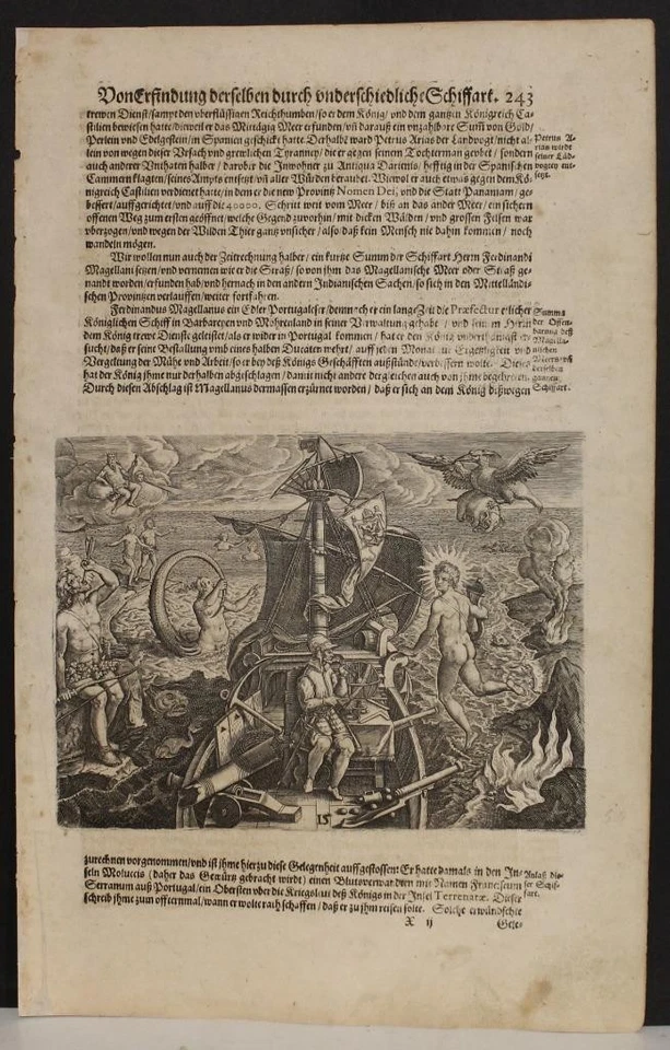 FERDINAND MAGELLAN CHILE DEL SUR 1631 GOTTFRIED ESCASO PLATO ORIGINAL ANTIGUO Foto 1 de 1