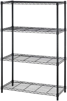 4-Shelf Heavy Duty Storage Wire Shelving Unit Kitchen Garage Rack Shelves Black - Image 1 of 4