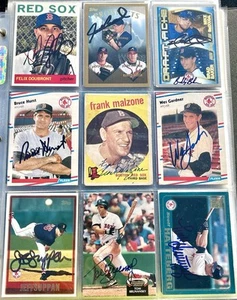 LOTE X9 Frank Malzone de tarjetas de béisbol con autógrafo automático fmr BOSTON RED SOX MLB + ¡Más!! - Imagen 1 de 2