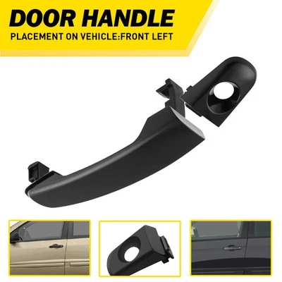 Maçaneta frontal externa preta ajuste esquerdo Chevy Equinox HHR Malibu Saturn Aura - Imagem 1 de 4