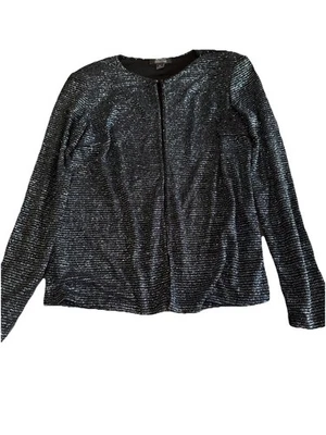 Dressbarn Collection Ladies Glitter Blue Jacket Size Medium - Image 1 of 4