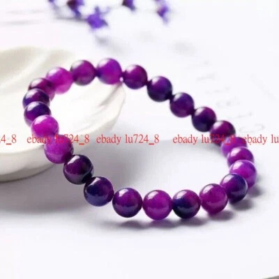 Сугилит 8 мм круглый бисер исцеление баланс Рейки женщин мужчин эластичный браслет подарок - Изображение 1 из 4