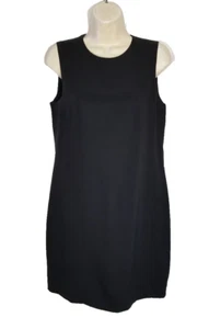 Vestido Vince Mujer Talla 6 Pequeño Negro Mini Cambio 100% Seda Sin Mangas Cuello Redondo - Imagen 1 de 9