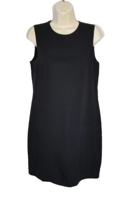 Vestido Vince Mujer Talla 6 Pequeño Negro Mini Cambio 100% Seda Sin Mangas Cuello Redondo Foto 1 de 4