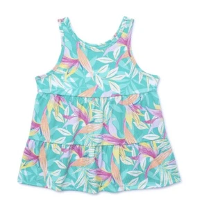 Wonder Nation Girl's Green Leafy Swing Tank Top Size L (10-12) NEW - Picture 1 of 4