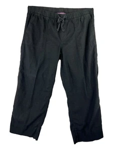 Gloria Vanderbilt Women's Size S Capris Black Linen Blend 2 Front Pockets - Picture 1 of 11
