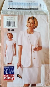 Vintage Butterick See & Sew Pattern #4568 size (18-20-22) Jacket and Dress - Picture 1 of 3