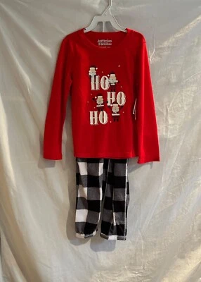 Jammies for Your Families Girl Size 6 Red Black White Plaid Santa Ho PJ Set NWT - Image 1 of 4