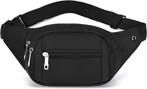 Riñonera Bandolera DAITET para Hombres y Mujeres, Bolso Cintura Grande y Cadera Negro Puro - Imagen 1 de 7